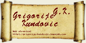 Grigorije Kundović vizit kartica